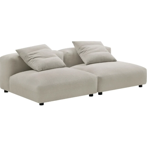 Solace 2 Piece Modular Sofa in Linen Brown Fabric