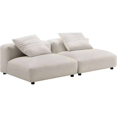 Solace 2 Piece Modular Sofa in Salt Gray Fabric