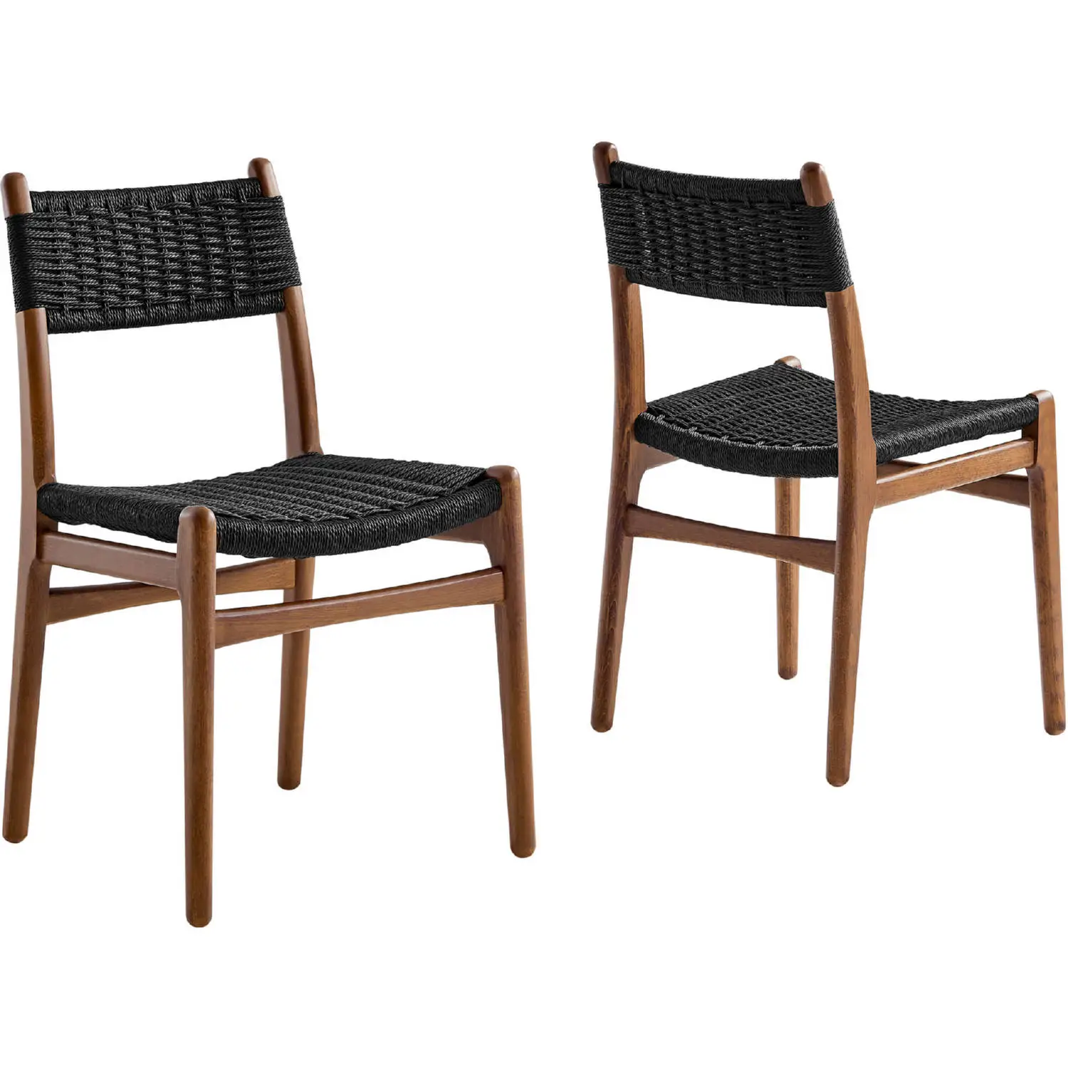 Modway EEI-7044-WAL-BLK Wynn Dining Chair in Black Rope