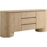 Duval 71" Rounded Sideboard Storage Cabinet in Hickory Brown Finish