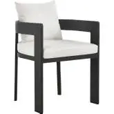 Tahoe Outdoor Dining Chair in White Fabric & Gray Aluminum