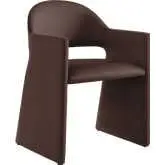 Talia Dining Arm Chair in Chocolate Brown Performance Velvet