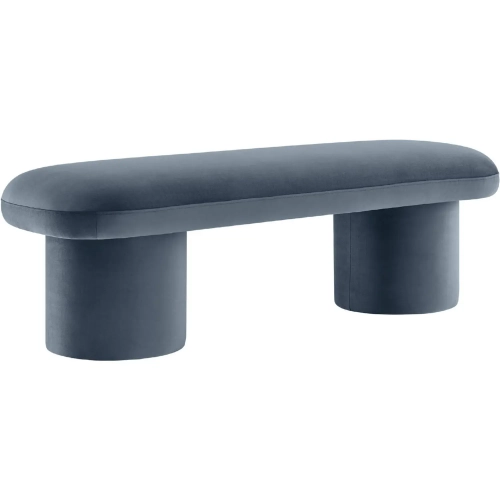 Orla Bench in Cadet Blue Performance Velvet