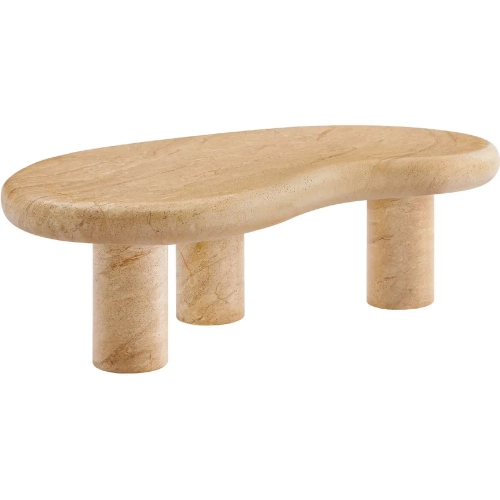 Elowen Indoor Outdoor Coffee Table in Textured Faux Travertine