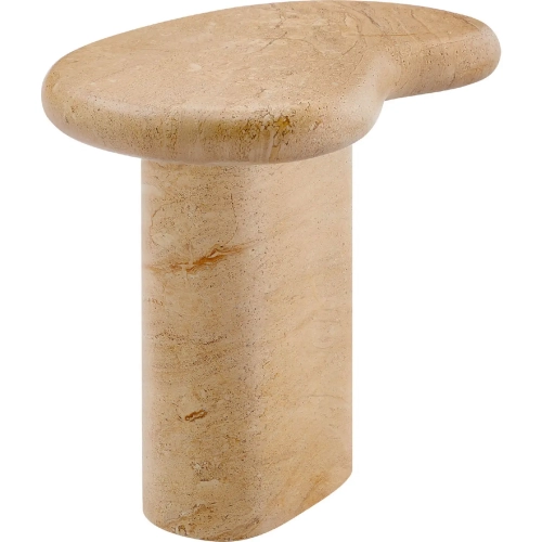 Elowen Indoor Outdoor Side Table in Textured Faux Travertine