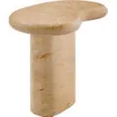 Elowen Indoor Outdoor Side Table in Textured Faux Travertine