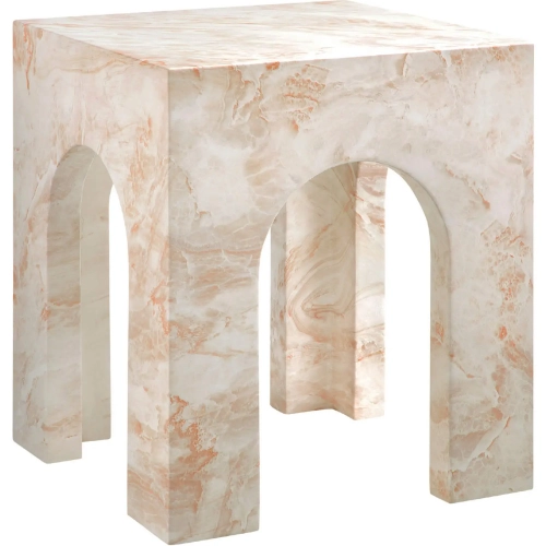 Valen Square Indoor Outdoor Arched Side Table in Honey Yellow Concrete