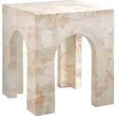 Valen Square Indoor Outdoor Arched Side Table in Honey Yellow Concrete
