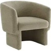 Muse Barrel Accent Chair in Oatmeal Boucle Fabric
