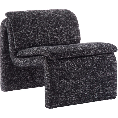 Dune Armless Accent Chair in Charcoal Gray Boucle Fabric