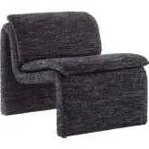 Dune Armless Accent Chair in Charcoal Gray Boucle Fabric