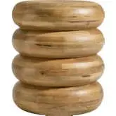 Ellery Round Stacked Side Table in Natural Finish Mango Wood
