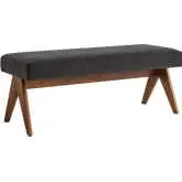 Lyra 47" Bench in Dark Gray Fabric