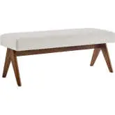Lyra 47" Bench in Ivory Fabric
