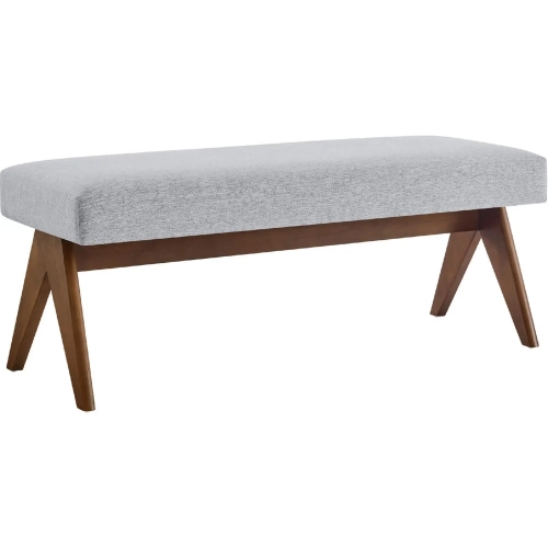Lyra 47" Bench in Light Gray Fabric