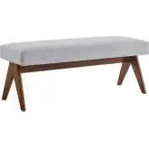 Lyra 47" Bench in Light Gray Fabric