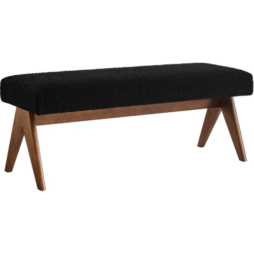 Lyra 47" Bench in Black Boucle