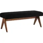 Lyra 47" Bench in Black Boucle