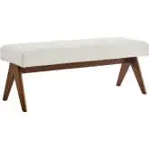 Lyra 47" Bench in Ivory Boucle