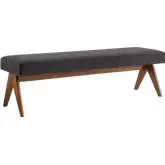 Lyra 63" Bench in Dark Gray Fabric