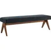 Lyra 63" Bench in Azure Blue Fabric