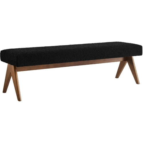 Lyra 63" Bench in Black Boucle