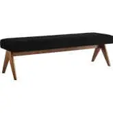 Lyra 63" Bench in Black Boucle