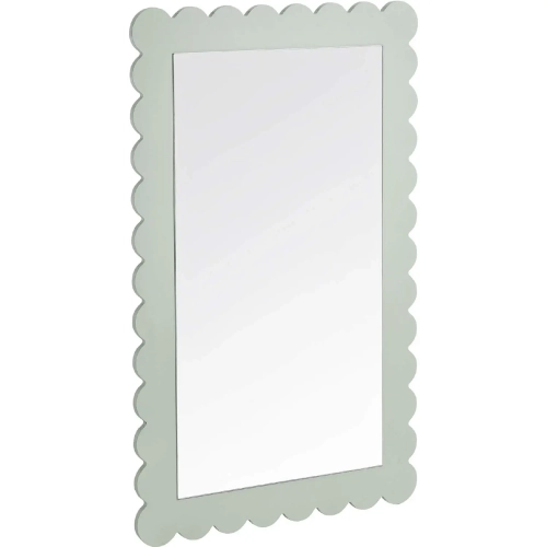 Emmeline Scalloped Rectangle Wall Mirror in Sage Green