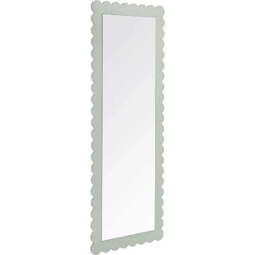 Emmeline Scalloped Rectangle Floor Mirror in Sage Green