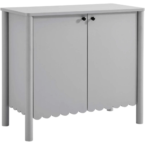 Emmeline 35" 2 Door Scalloped Sideboard Cabinet in Light Gray