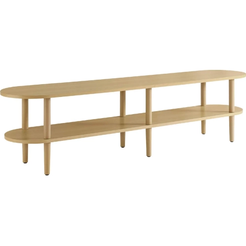 Torus 70" Oval TV Stand in Light Oak Finish Wood