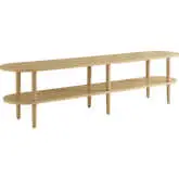 Torus 70" Oval TV Stand in Light Oak Finish Wood