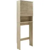 Render Over the Toilet Bathroom Storage Cabinet in Faux Travertine