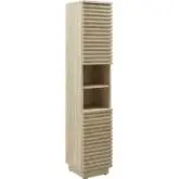 Render Tall Narrow Linen Storage Cabinet in Faux Travertine