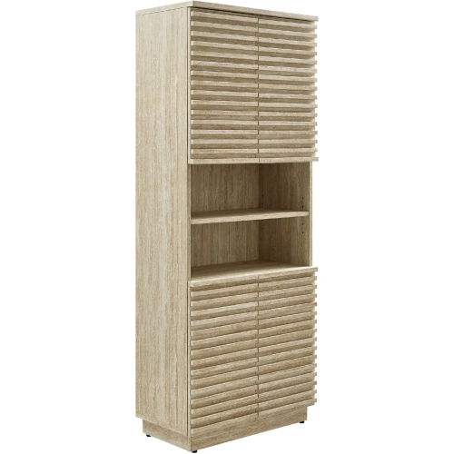 Render Tall Linen Storage Cabinet in Faux Travertine