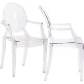 Casper Dining Arm Chair in Clear Polycarbonate (Set of 2)