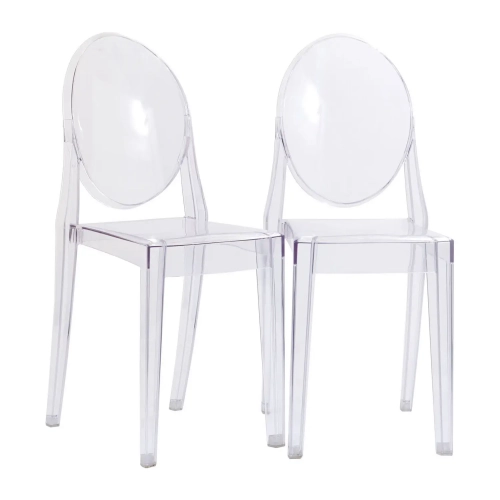 Casper Dining Chair in Clear Polycarbonate (Set of 2)