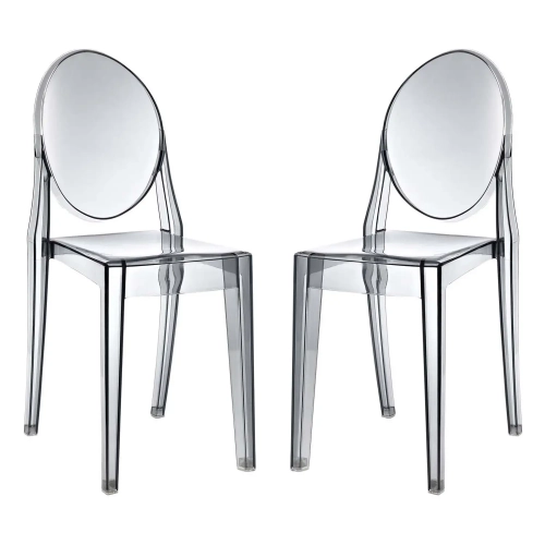 Casper Dining Chair in Smoke Polycarbonate (Set of 2)