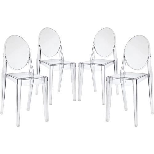 Casper Dining Chair in Clear Polycarbonate (Set of 4)