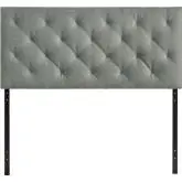 Theodore Queen Headboard in Gray Leatherette