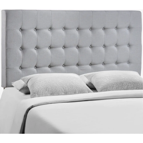 Tinble Queen Headboard in Tufted Gray Linen