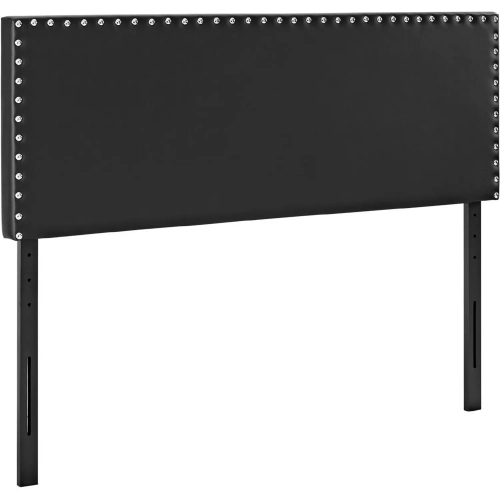 Phoebe King Headboard in Black Leatherette