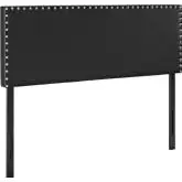 Phoebe King Headboard in Black Leatherette