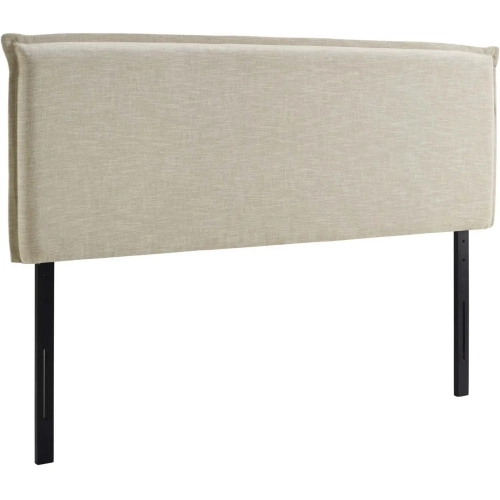 Camille Queen Headboard in Beige Fabric with French Seam