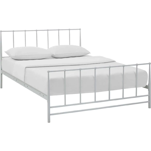 Estate Queen Bed in White Powder Coated Steel