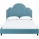 Primrose Queen Platform Bed in Sea Blue Performance Velvet