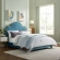 Primrose Queen Platform Bed in Sea Blue Performance Velvet