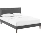 Virginia Full Platform Bed in Gray with Squared Splayed Legs