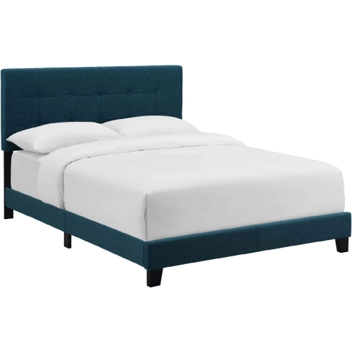 Amira Twin Bed in Tufted Azure Blue Fabric
