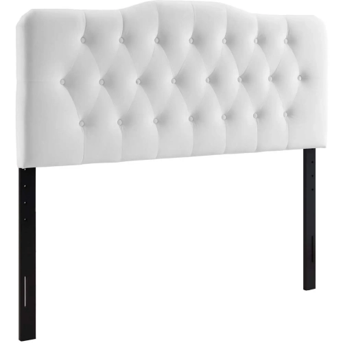 Annabel Full Headboard in Tufted White Velvet